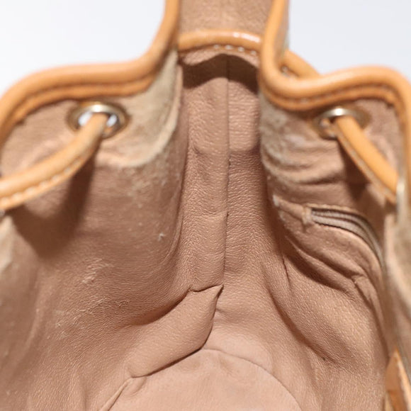 GUCCI Micro GG Supreme Shoulder Bag PVC Beige Gold 007 86 0044 Auth ar13456