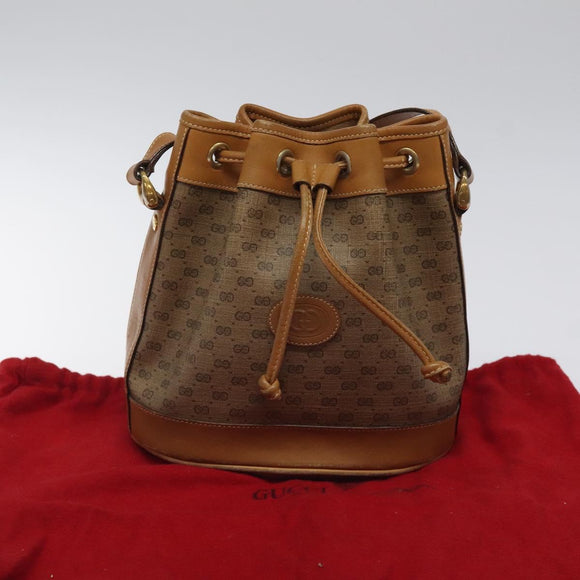 GUCCI Micro GG Supreme Shoulder Bag PVC Beige Gold 007 86 0044 Auth ar13456