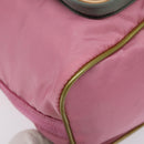 PRADA Hand Bag Nylon Pink Silver Auth ar13470-15