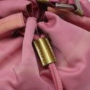 PRADA Hand Bag Nylon Pink Silver Auth ar13470-18