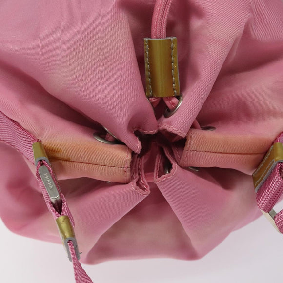PRADA Hand Bag Nylon Pink Silver Auth ar13470
