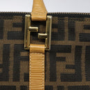 FENDI Zucca Canvas Hand Bag Black Brown gold Auth ar13475-17