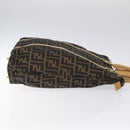 FENDI Zucca Canvas Hand Bag Black Brown gold Auth ar13475-3
