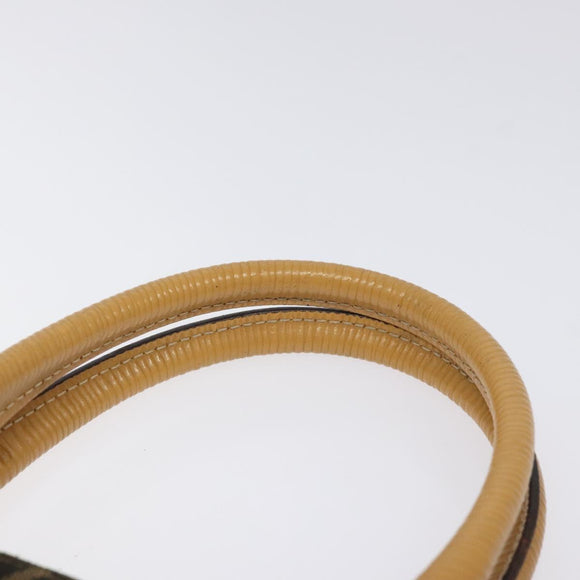 FENDI Zucca Canvas Hand Bag Black Brown gold Auth ar13475