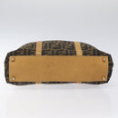 FENDI Zucca Canvas Hand Bag Black Brown gold Auth ar13475-5