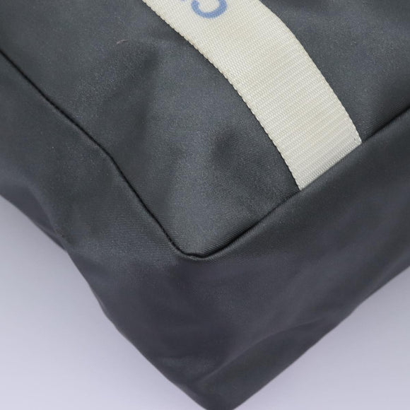 CHANEL Sports Tote Bag Nylon Gray White CC Auth ar13479