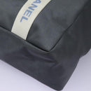 CHANEL Sports Tote Bag Nylon Gray White CC Auth ar13479-14