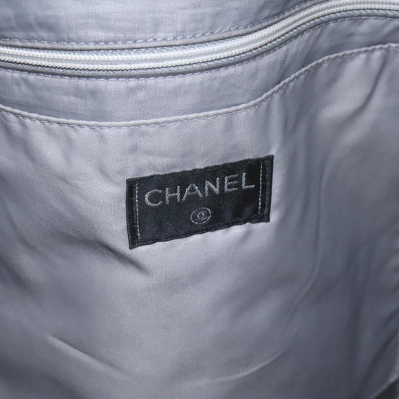 CHANEL Sports Tote Bag Nylon Gray White CC Auth ar13479