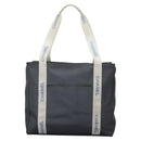 CHANEL Sports Tote Bag Nylon Gray White CC Auth ar13479-2