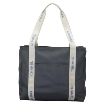 CHANEL Sports Tote Bag Nylon Gray White CC Auth ar13479 - 0