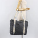 CHANEL Sports Tote Bag Nylon Gray White CC Auth ar13479-27