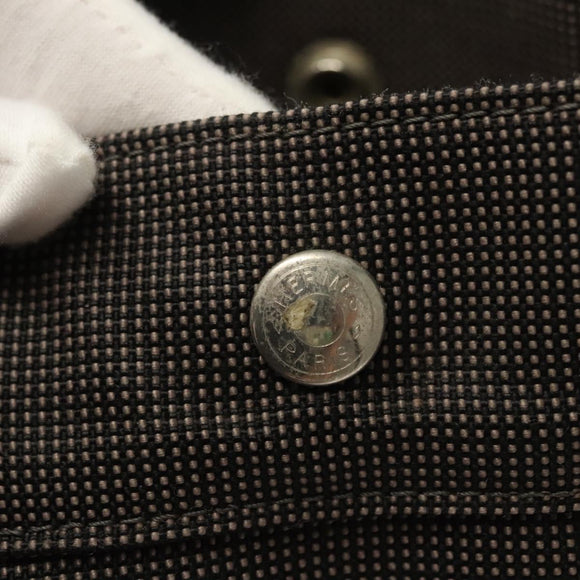 HERMES Her Line MM Tote Bag Canvas Gray Silver Auth ar13480