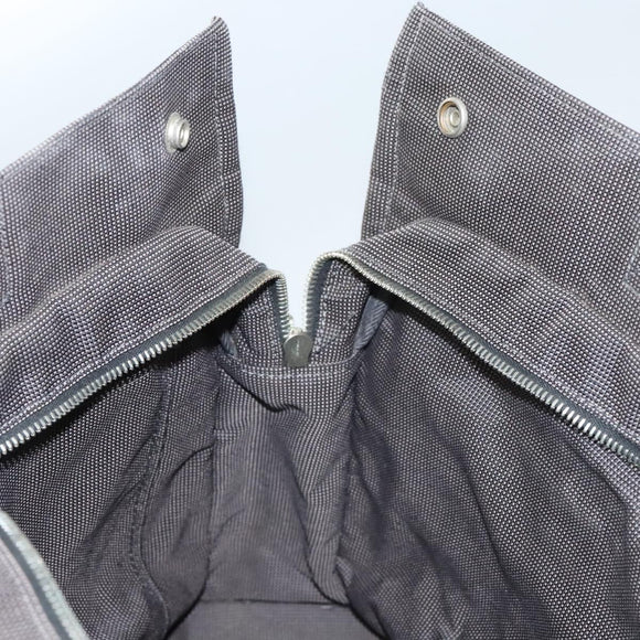 HERMES Her Line MM Tote Bag Canvas Gray Silver Auth ar13480