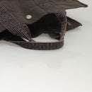 HERMES Her Line MM Tote Bag Canvas Gray Silver Auth ar13480-7