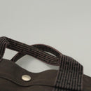 HERMES Her Line MM Tote Bag Canvas Gray Silver Auth ar13480-8