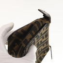 FENDI Zucca Canvas Pouch 2Set Black Brown Auth ar13481-11