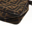 FENDI Zucca Canvas Pouch 2Set Black Brown Auth ar13481-14