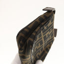 FENDI Zucca Canvas Pouch 2Set Black Brown Auth ar13481-4