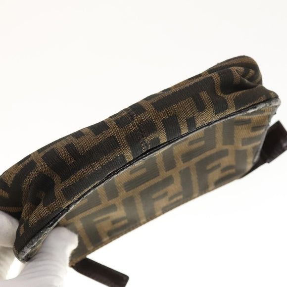 FENDI Zucca Canvas Pouch 2Set Black Brown Auth ar13481