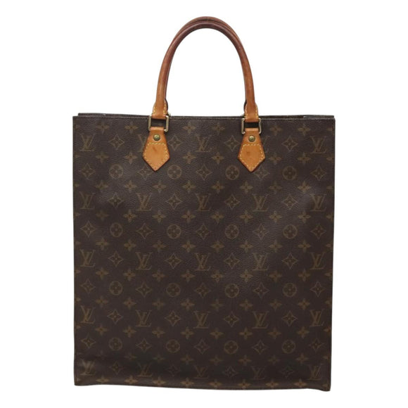 LOUIS VUITTON Monogram Sac Plat Hand Bag M51140 LV Auth ar13485