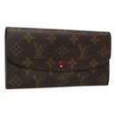 LOUIS VUITTON Monogram Portemonnaie Emilie Lang Rot M60697 Auth ar13497-1