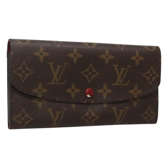 LOUIS VUITTON Monogram Portemonnaie Emilie Lang Rot M60697 Auth ar13497