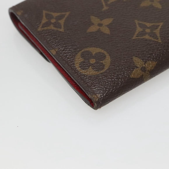 LOUIS VUITTON Monogram Portemonnaie Emilie Lang Rot M60697 Auth ar13497