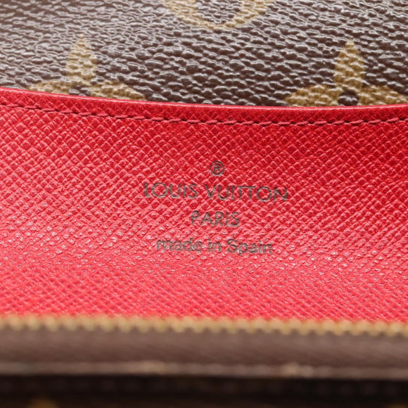 LOUIS VUITTON Monogram Portemonnaie Emilie Lang Rot M60697 Auth ar13497