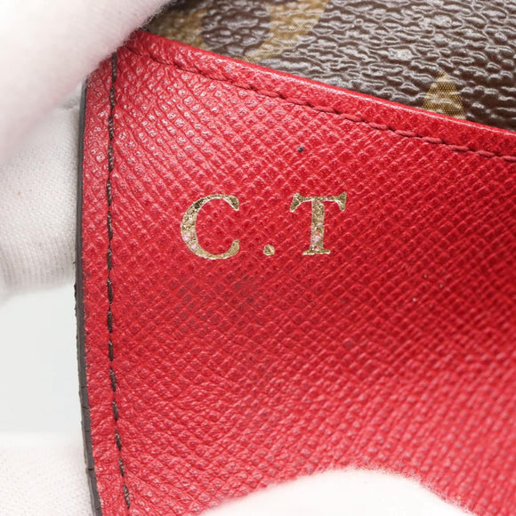 LOUIS VUITTON Monogram Portemonnaie Emilie Lang Rot M60697 Auth ar13497