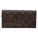 LOUIS VUITTON Monogram Portemonnaie Emilie Lang Rot M60697 Auth ar13497-13