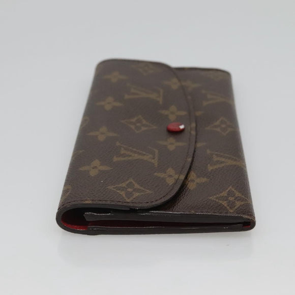 LOUIS VUITTON Monogram Portefeuille Emilie Long Wallet Red M60697 Auth ar13497