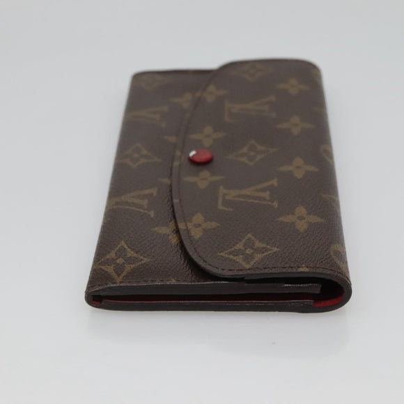 LOUIS VUITTON Monogram Portefeuille Emilie Long Wallet Red M60697 Auth ar13497