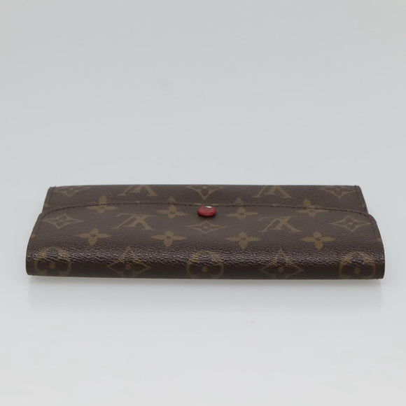 LOUIS VUITTON Monogram Portemonnaie Emilie Lang Rot M60697 Auth ar13497