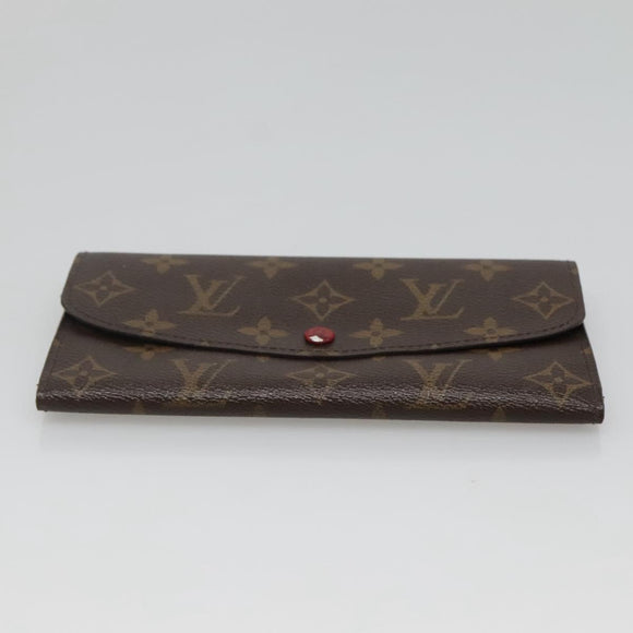 LOUIS VUITTON Monogram Portemonnaie Emilie Lang Rot M60697 Auth ar13497