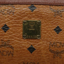 MCM Logogram Vicetos Clutch Bag PVC Leather Brown Gold Auth ar13502-12