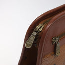 MCM Logogram Vicetos Clutch Bag PVC Leather Brown Gold Auth ar13502-9