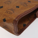 MCM Logogram Vicetos Clutch Bag PVC Leather Brown Gold Auth ar13502-7