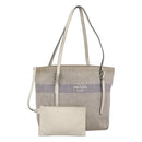 PRADA Tragetasche Canvas Grau Silber Auth ar13504-1