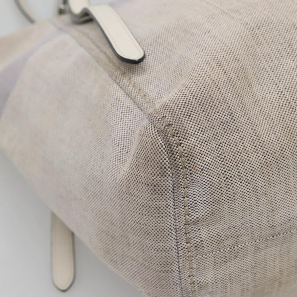 PRADA Tote Bag Canvas Gray Silver Auth ar13504