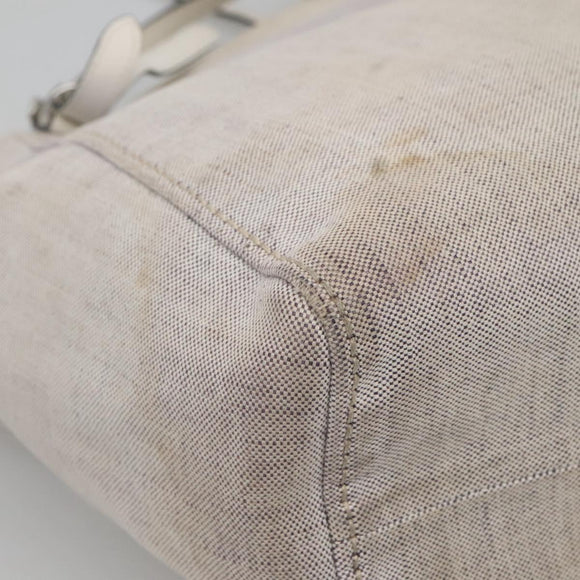 PRADA Tote Bag Canvas Gray Silver Auth ar13504