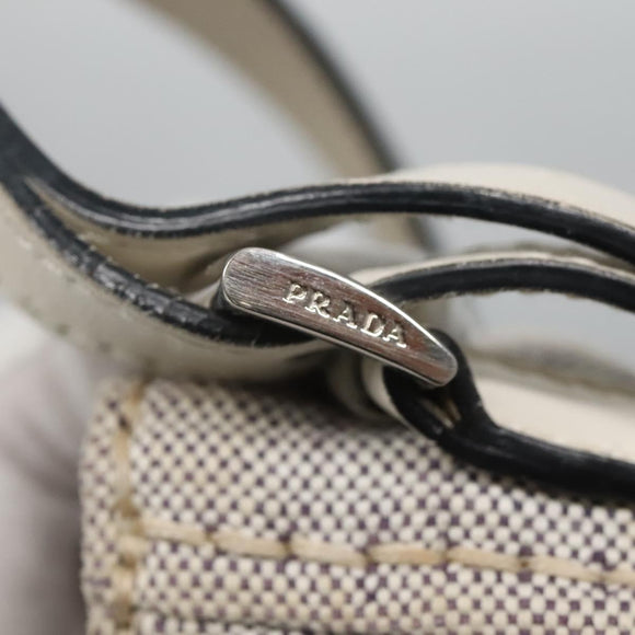 PRADA Tote Bag Canvas Gray Silver Auth ar13504