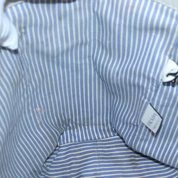 PRADA Tote Bag Canvas Gray Silver Auth ar13504