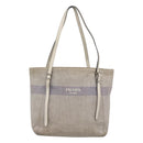 PRADA Tote Bag Canvas Gray Silver Auth ar13504-13