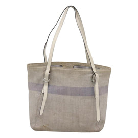 PRADA Tote Bag Canvas Gray Silver Auth ar13504 - 0
