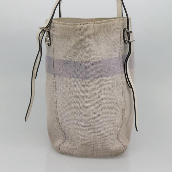 PRADA Tote Bag Canvas Gray Silver Auth ar13504