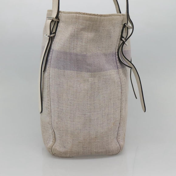 PRADA Tote Bag Canvas Gray Silver Auth ar13504