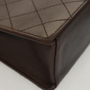 CHANEL Matelasse Hand Bag Leather Brown CC Auth ar13513-9