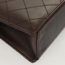 CHANEL Matelasse Hand Bag Leather Brown CC Auth ar13513-15