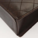 CHANEL Matelasse Hand Bag Leather Brown CC Auth ar13513-16