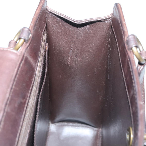 CHANEL Matelasse Hand Bag Leather Brown CC Auth ar13513